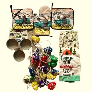 HURRY - BEFORE SUMMER IS GONE!! Camper’s Delight. Misc. Items w. Camper Theme!